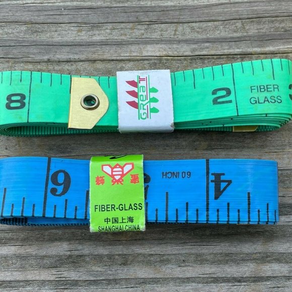 Other - Measurement Tape Tailor Sewing Tape Lot of 2 Blue Green Fiber Glasses Tape